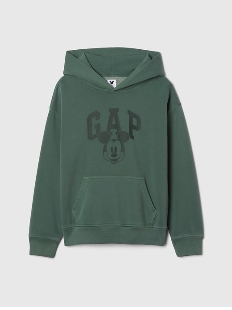 Gap Disney Mickey Mouse Logo Hoodie In Essex Green